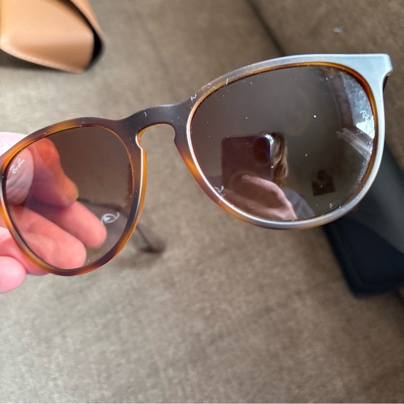 Ray-Ban RB4171 ERIKA Tortoise Womens Silver Round Sunglasses 54-18 145 - Picture 7 of 8